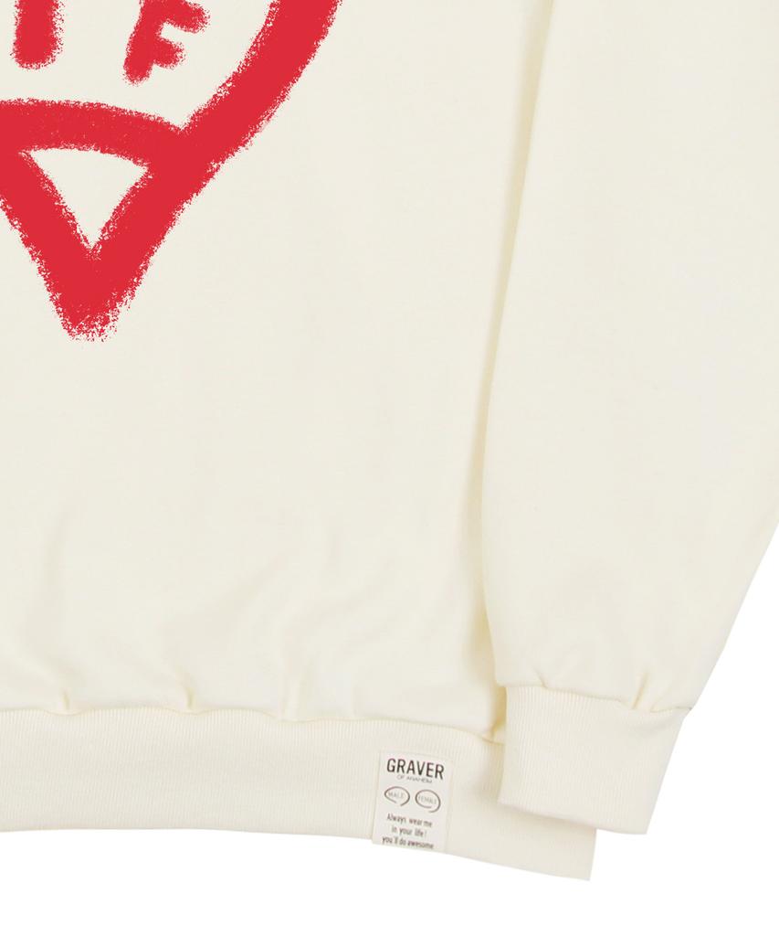 GRAVER [Unisex] Big Heart Smile Spray Sweatshirt_Cream