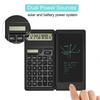 Podstawowy kalkulator, notatnik, tablet do pisania LCD o przekątnej 6 cali, zasilany energią słoneczną/baterią, kalkulator stacjonarny do szkoły, biura i biznesu