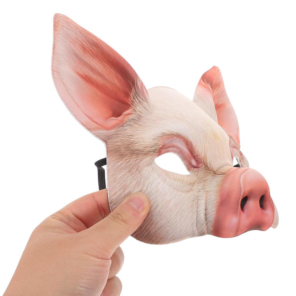 POPETPOP Animal Half Mask, Pig Half Mask, Halloween EVA Half Face Animal Masquerade Mask, Cosplay, Haunted House, Costume Parties, Festivals, Pink