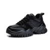 Suction film sole dad shoes women's winter new thick-soled velvet leather women's shoes heightening sports running single shoes