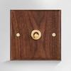 86 Type Wall Light Switch Panel Walnut Wood Brass Lever Wall Switch  Cafe Renovation