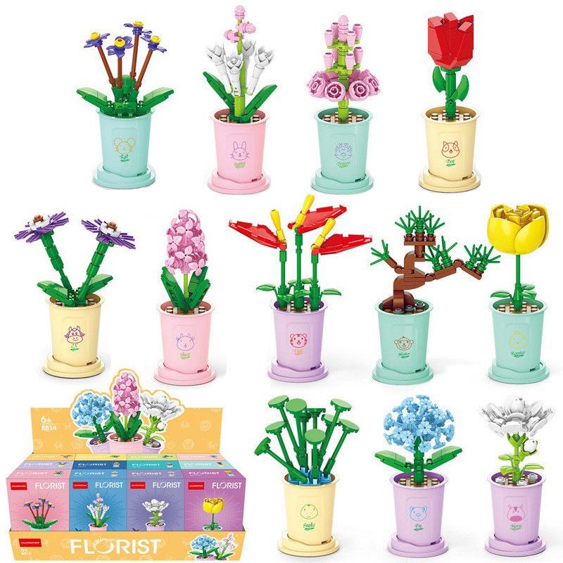 Lele Brothers Zodiac Lucky Flower Model Building Blocks Toy Gift
