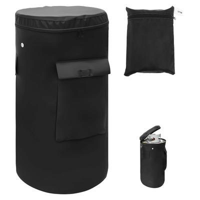 Oxford Cloth Propane Tank Cover Ventilated Drawstring Bottom Gas Tank Protection Covers with Side Pocket for Camping Outdoor BBQ