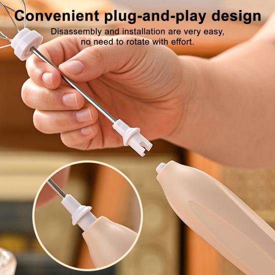 Electric Egg Beater Stainless Steel Mixer Low Noise Rechargeable Milk Frother Handheld Electric Coffee Egg Whisk