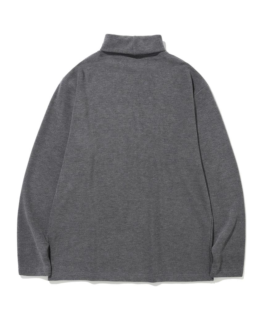KNITTED Turtleneck Long Sleeve Knit Charcoal