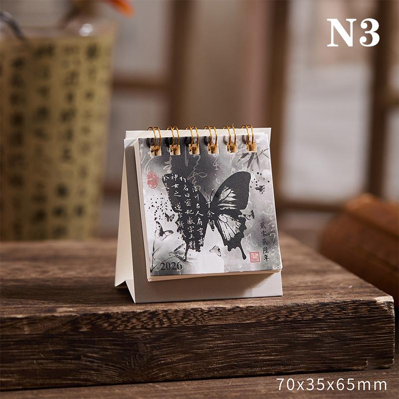 2026 Mini Simple Calendar Small Desk Calendar Creative Coil Calendar Planner Desktop Decoration Office Stationery