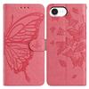 For iPhone 16e Case Butterfly Imprinted Wallet Stand PU Leather Flip Phone Cover with Strap