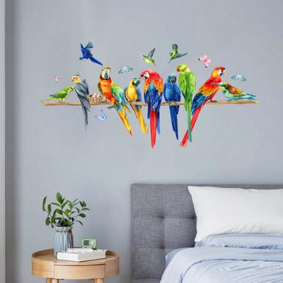 Autocolant de perete Realistic Păsări Papagal Fluture Colorat Auto-adeziv Impermeabil Detașabil Mare Lipiciune Anti-alunecare Decorare toc de ușă