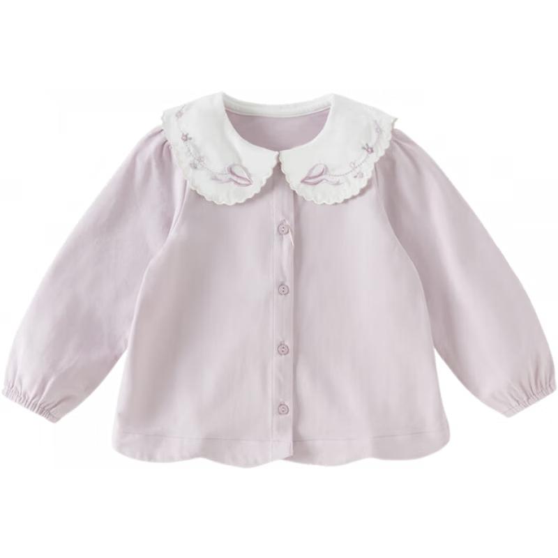 DAVE&BELLA Girls  Spring Embroidered Doll Collar Shirt 130 cm