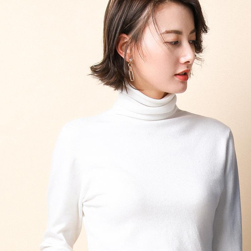 2024 Autumn/Winter Women's Korean Style Slim Fit Knitted Sweater with Pile Collar