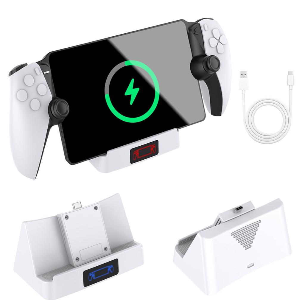 Lwuckbarrt PS Portal Charging Wireless Charging Charger for PS5 Portal Remote Charging Station for PS Fast Charging with LED Charging Overcharge