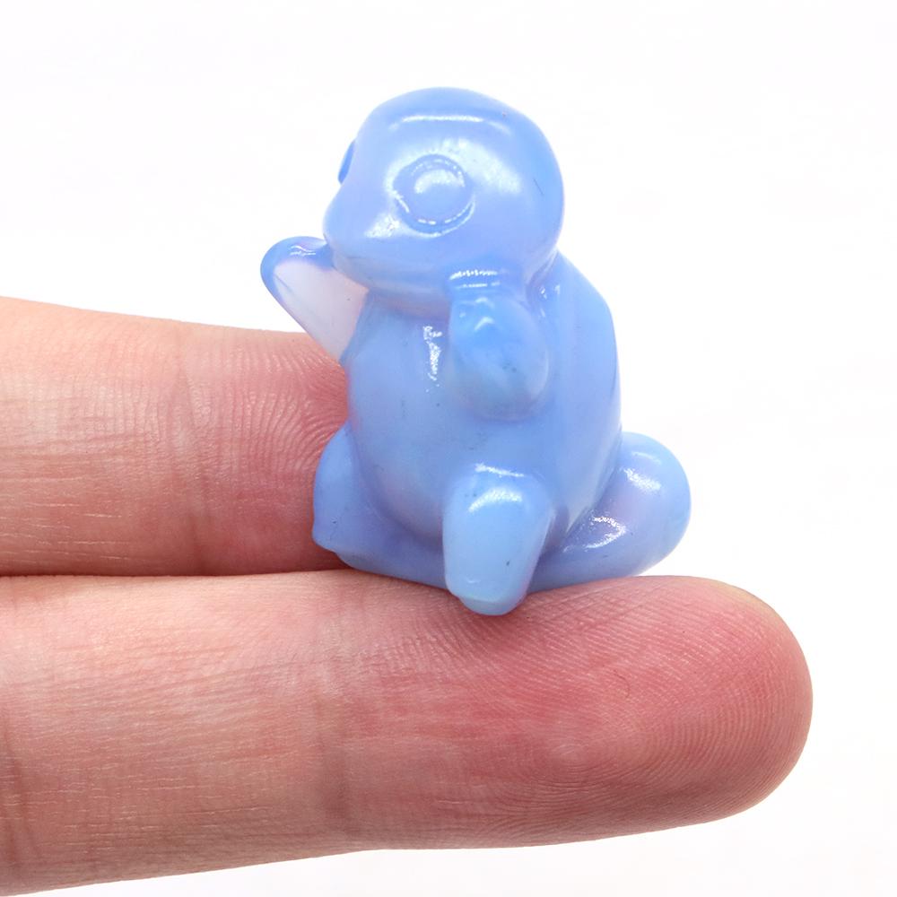 1.2" Cute Cartoon Turtle Figures Natural Stones Carved Anime Statue Healing Crystals Animals Room Ornaments Kids Christmas Gifts