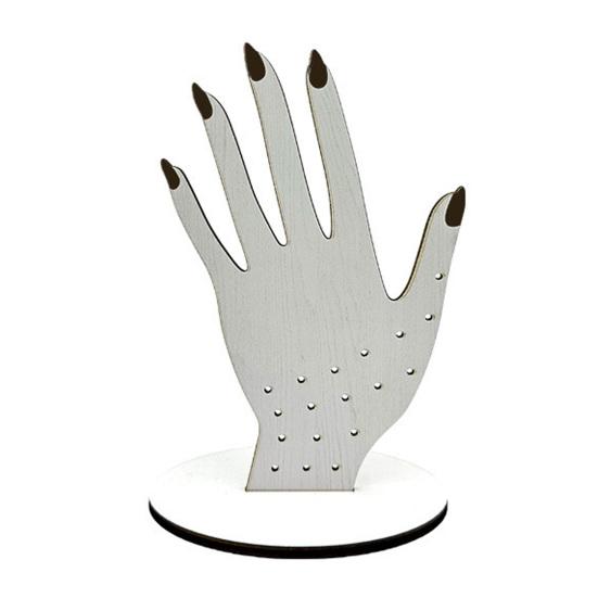 Hand Shape Ring Holder, 2D Wooden Jewelry Display Stand for Rings Necklace, Minimalist Dresser Decor, Decorative Gift for Women