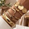 Hot-selling Wave Knotted Geometric Round Bracelet Set Five-piece Women's Versatile Light Luxury Temperament Jewelry