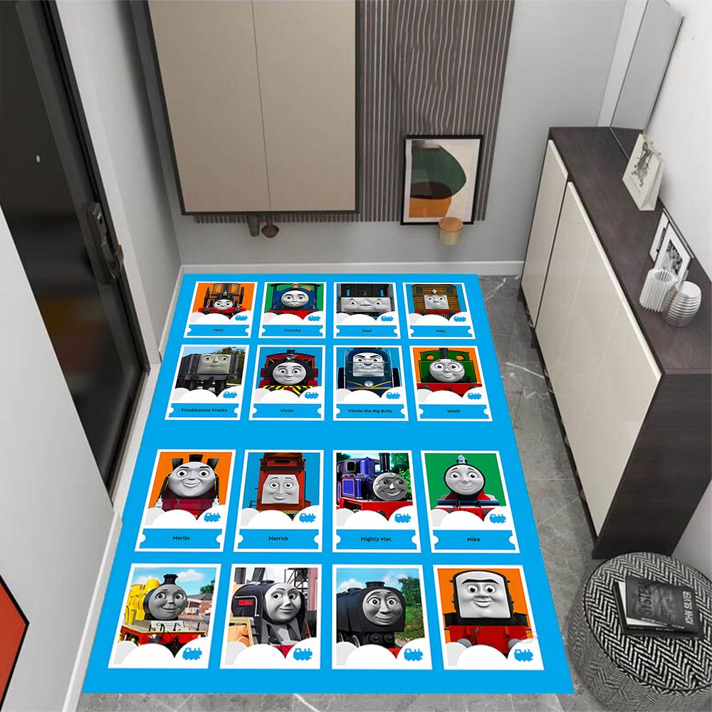 Thomas Friends Express Themed Anti-Slip Rugs - Polyester Home Decor, Suitable for Bedrooms, Living Rooms, Doorways, Studios, and Decorations
