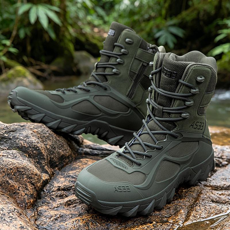 Large Size Men's High-top Outdoor Non-slip and Wear-resistant Hiking Training Tactical Boots Desert Boots Wholesale