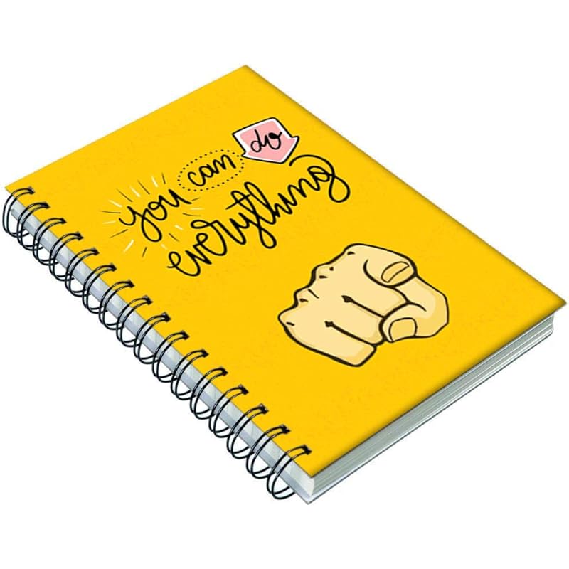 Accuprints Wiro Hard Bound A5 (6 By 9 Inch) Wiro Notebook Diary Ruled 200 Pages-80 Gsm Paper Pattern-You Can Do Everythi
