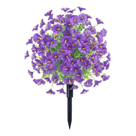 Artificial Morning Glory Ball 22" All-Weather Fake Topiary Ball with Ground Spike Faux Greenery Bushes Plants for Outdoor Garden Indoor Decor