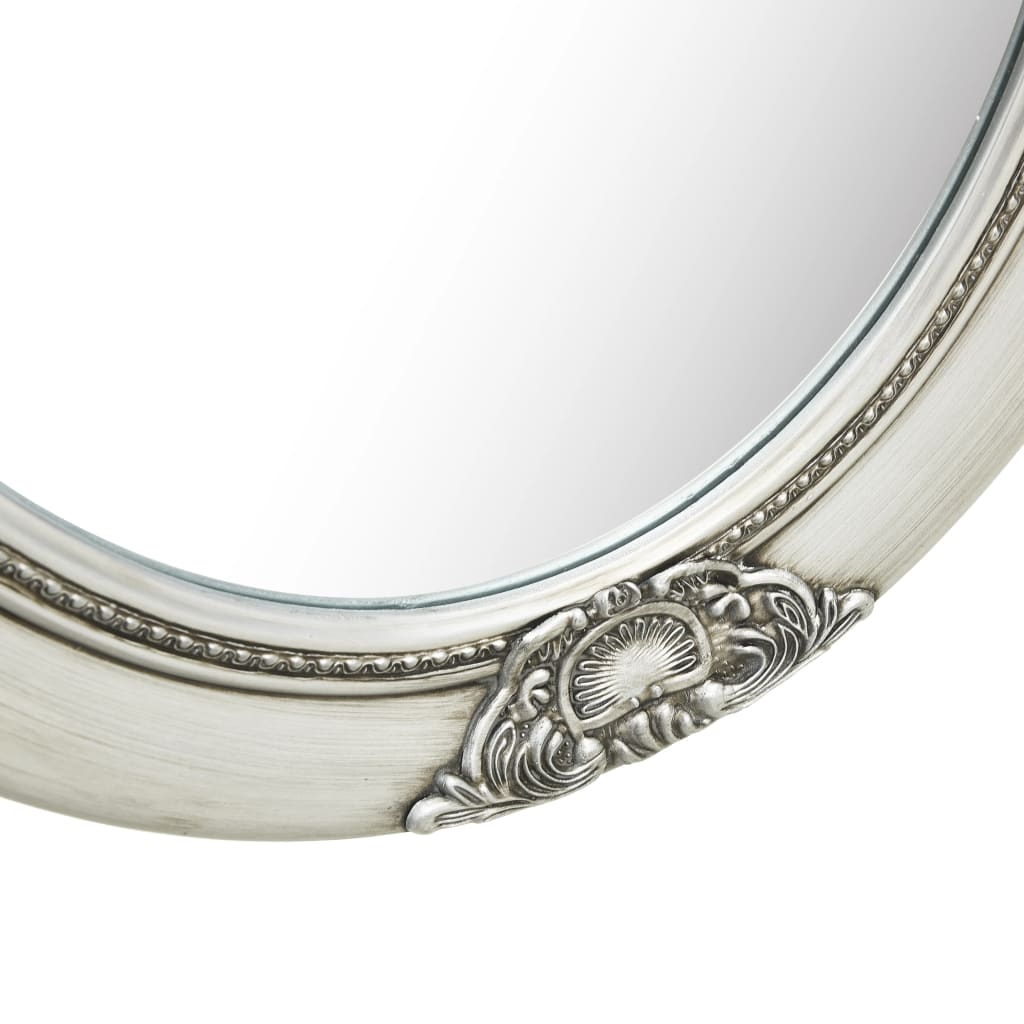 Baroque Style Wall Mirror 50 x 70 cm Silver