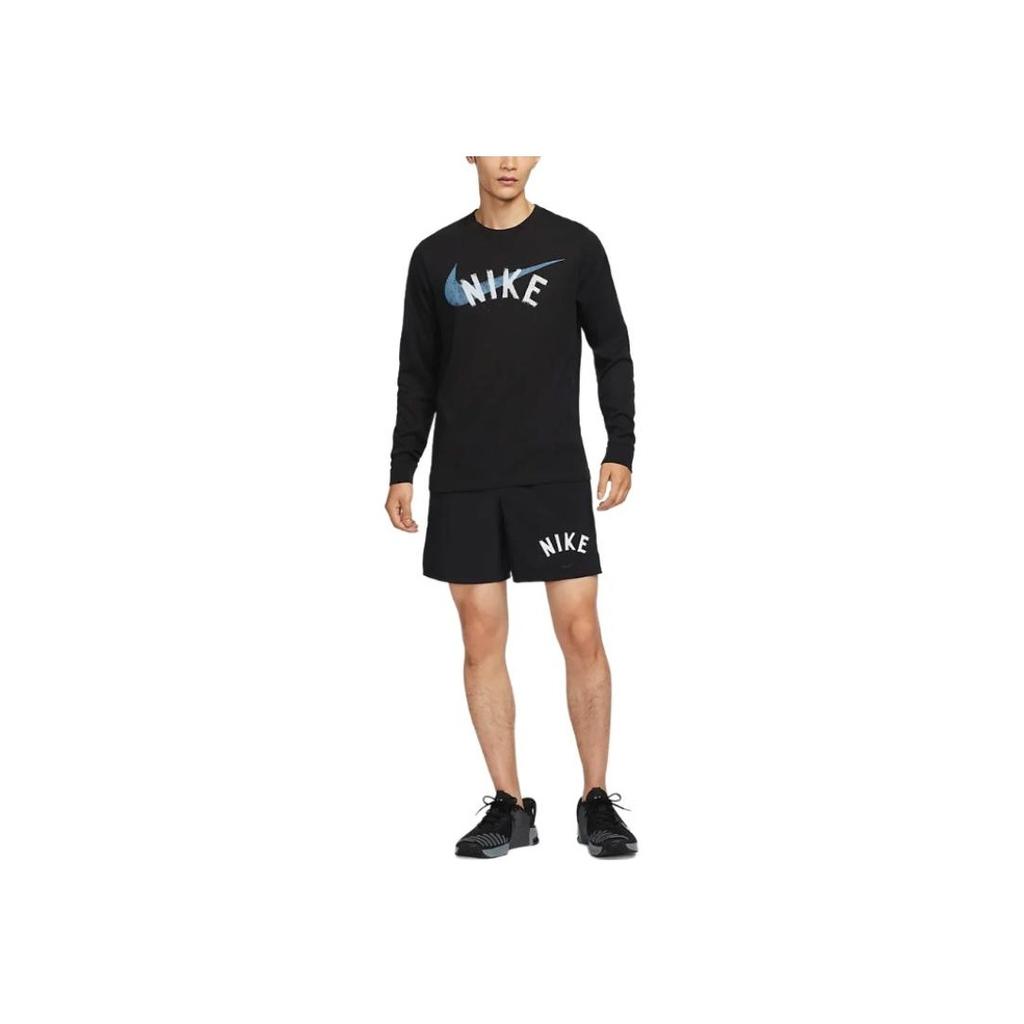 Nike Dri-Fit Quick-Dry Crew Neck Long Sleeve Training T-Shirt Men Tops Black HF6133-010