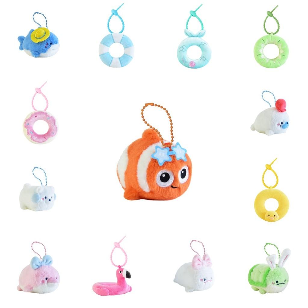 Adorable Ocean Animal Plush Keychain Collection Featuring Cute Turtles Clownfish Dolphins And Seals
