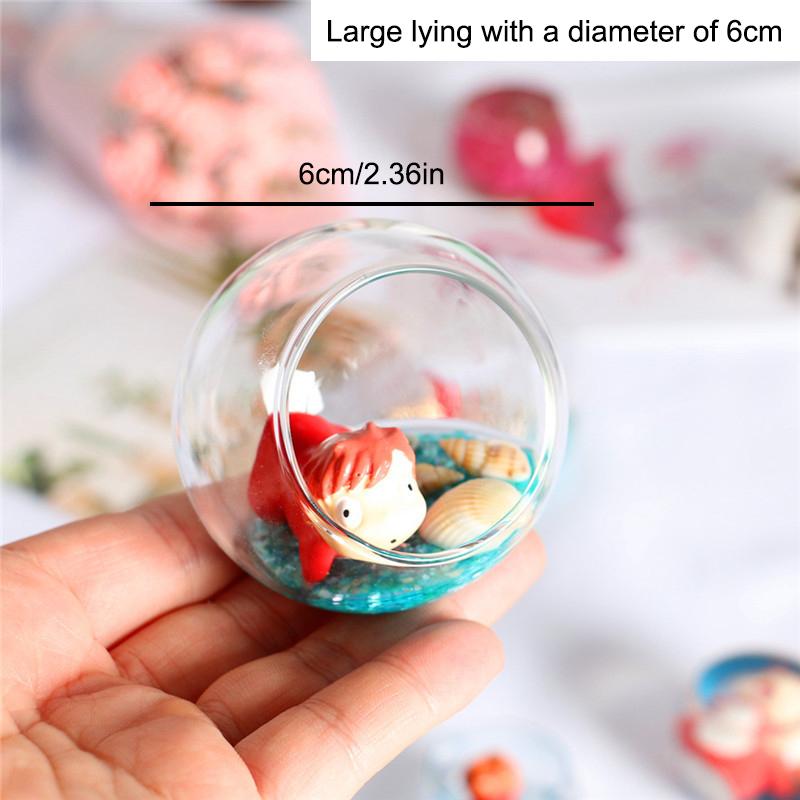 Anime gullfisk prinsesse Ponyo mikro landskapspynt mini lysende gullfisk ji glass diy skrivebordsmodell dukkehusdekor leker