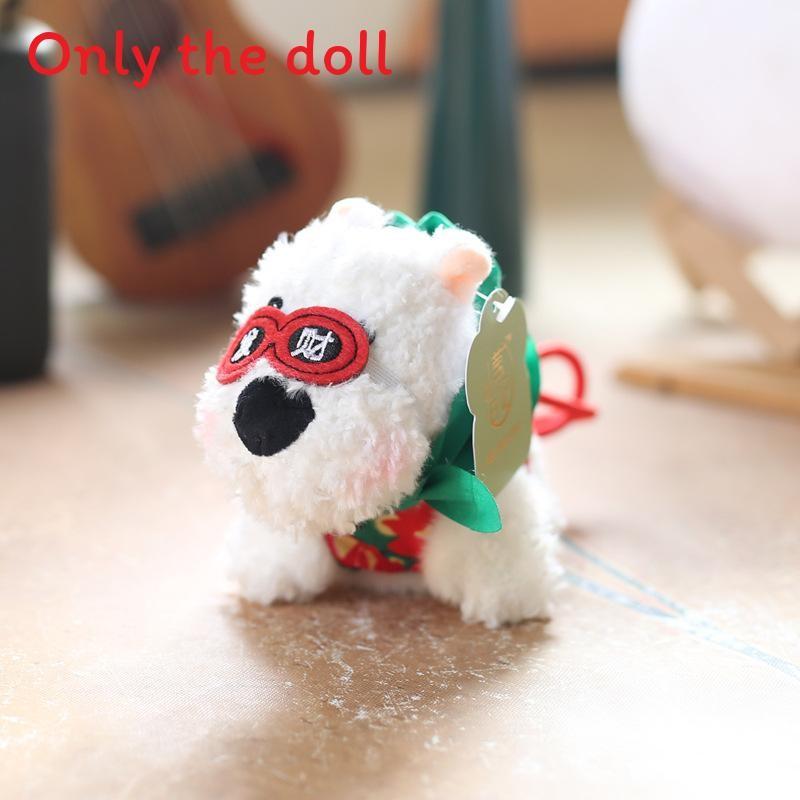 Cute West Highland Terrier Plush Keychain With Soft Short Pile For Bag Decoration And Gift