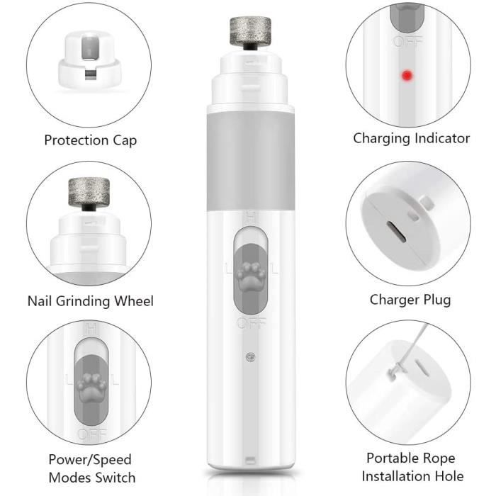 Lime à Ongle - 2 Vitesses - Ultra Silencieux - USB Rechargeable - Coupe Précise