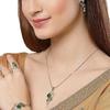 Zeneme Jewellery Set American Diamond Gold Plated Traditional Style Necklace