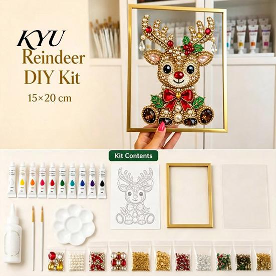 Kreatives Weihnachtsgeschenk für die Familie DIY Falscher Kristall Perlenmalerei Baum Set, Funkelndes Feiertags Künstlerisches Edelstein Set Bastelset, 3D Edelsteinperlen
