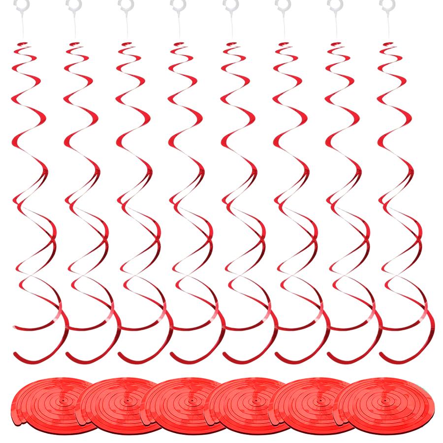 

30PCS Colorful Ceiling Swirl Foil Decorations Hanging Plastic Streamer Party Decora for Wedding Thanksgiving Day Graduation