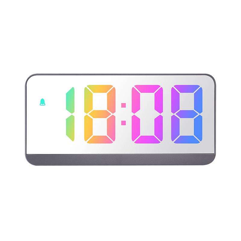 Led Digital Intelligent Electronic Clock Kitchen Timer Bedroom Bedside Alarm Fashion Dazzling Color Transparent Screen