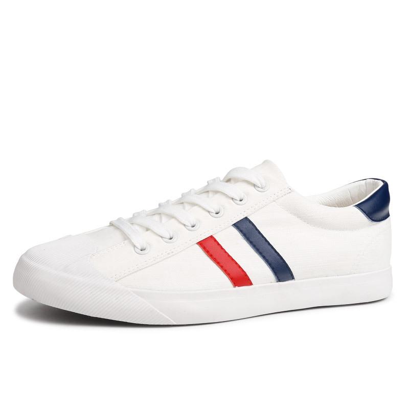 Spring Canvas Shoes Men's White Shoes Low Top Flat Cloth Shoes Korean Style Trendy Versatile Cloth Shoes Men's Shoes