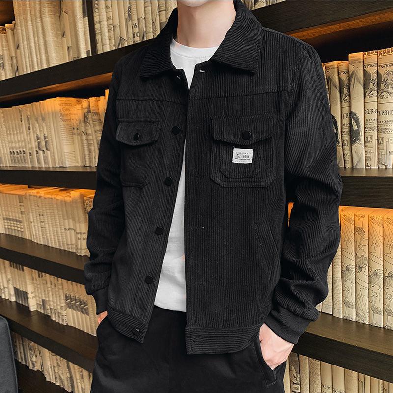 2025 Corduroy Jacket Men's Autumn and Winter Trend Handsome Versatile Lapel Spring Outer Casual Tooling Jacket Men