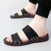 Flache Sandalen Mann Strand Leder Outdoor Schuhe 2025 Stil Elegant Designer Luxus Original Gummi Zehentrenner Y2k Slipper für Männer