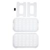 Double Layer Desktop Storage Rack Large Capacity Fence Design White Cosmetics Desktop Plastic Storag