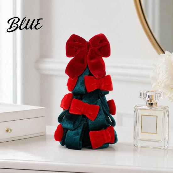 Full Shape Christmas Bow Velvet Tree Decoration Shaped Non-deformable Fabric Tabletop Ornament