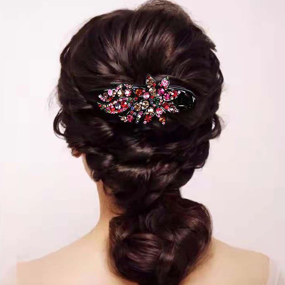 Retro Mom Headwear Girls Female Hair Clip Korean Style Hairpin Rhinestone Hairpin Duckbill Clips