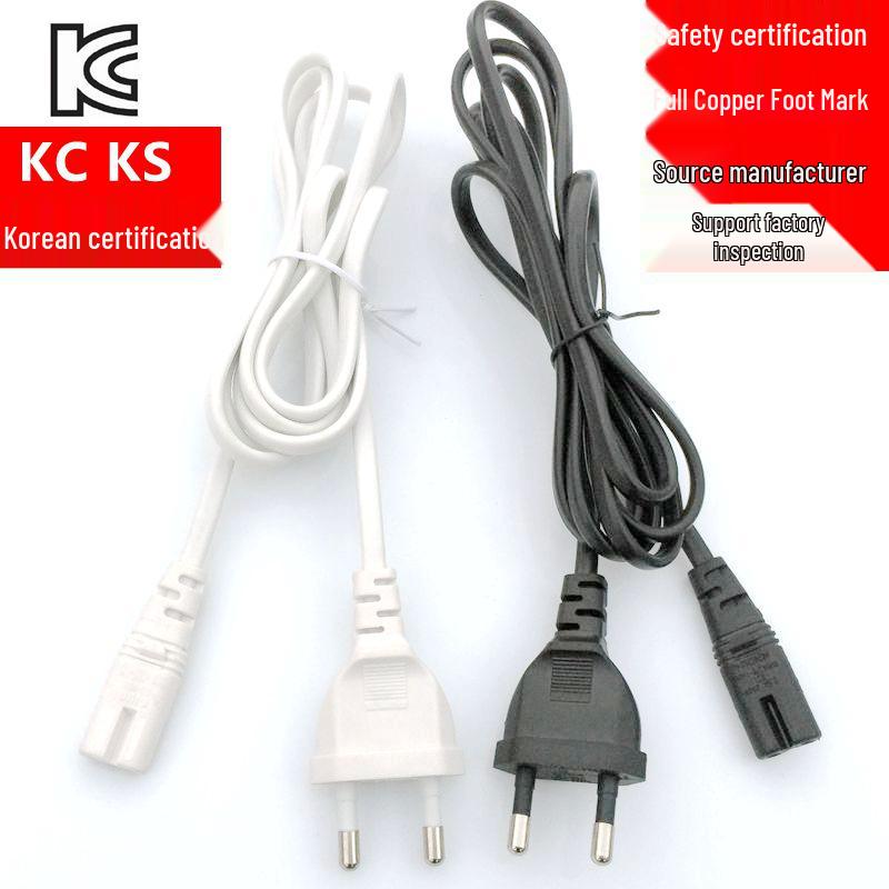 KC Korean Three-Pin Angled C5 Power Cord for Korean Standard Printer/Computer.