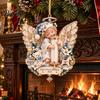 Kerstfeest Bedankjes Engel Geld Ornament, 2D Acryl Boom Feestelijke Heldere Decor Decoratie, Hangend Hanger voor Vakantie Decoratieve Seizoensgebonden Accenten