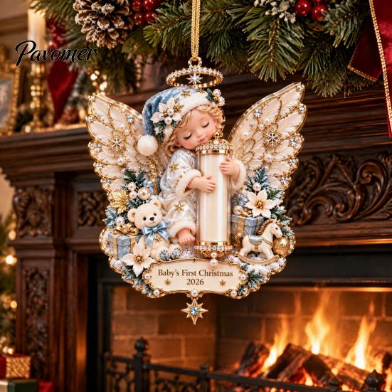 Kerstfeest Bedankjes Engel Geld Ornament, 2D Acryl Boom Feestelijke Heldere Decor Decoratie, Hangend Hanger voor Vakantie Decoratieve Seizoensgebonden Accenten