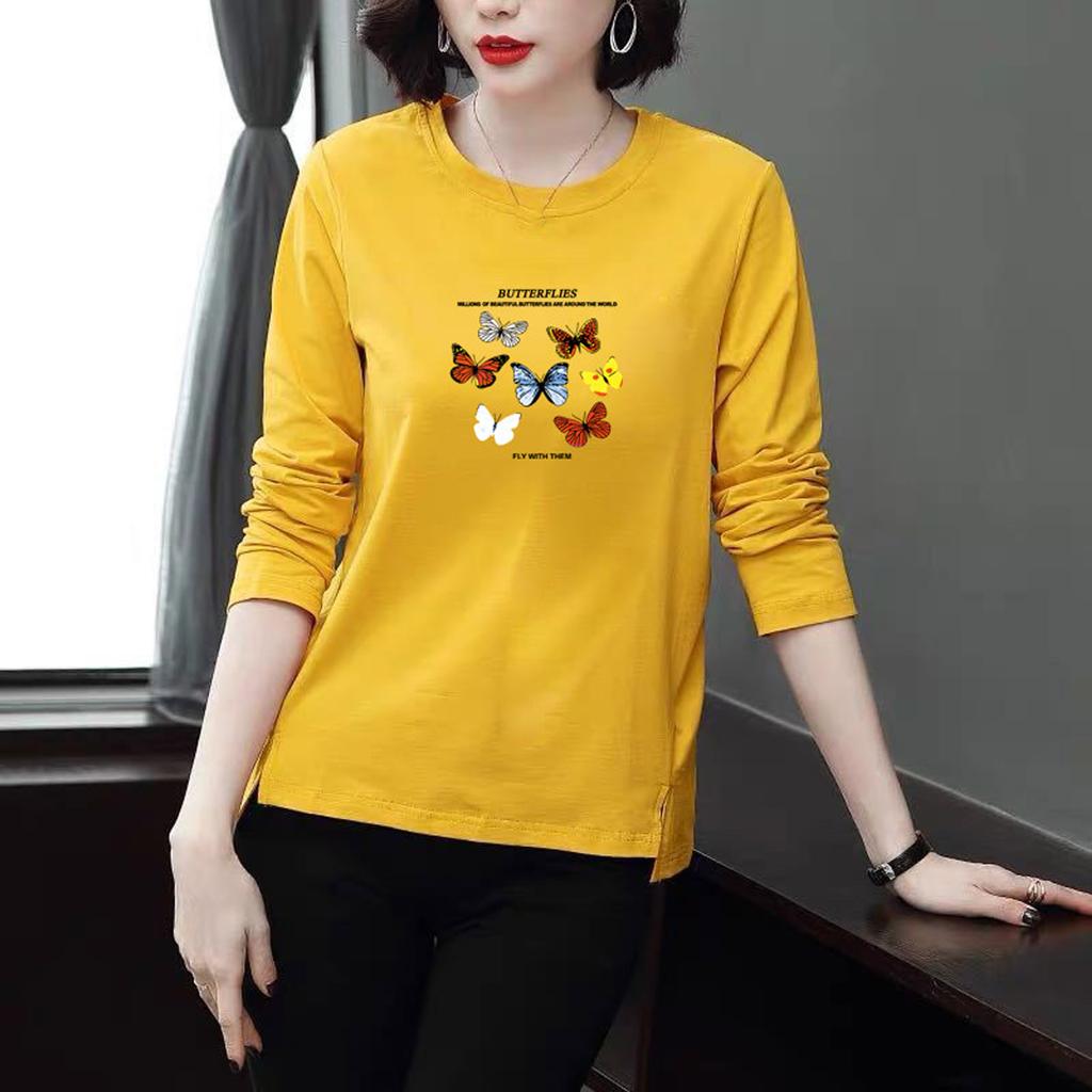 Fashion Women Casual Long Sleeve Printed  Blouse Ladies T-Shirt Tops