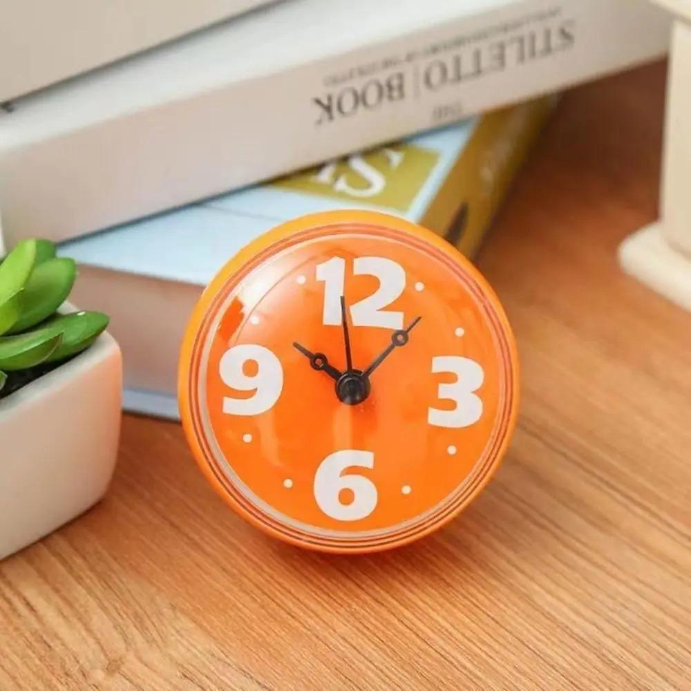 

Suction Cup Wall Clock Bathroom Shower Silicone Clock, Waterproof Sticker, Wall Clocks помаранчевий