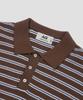 Age O.D. Collar Button Stripe Half Knit [Brown]