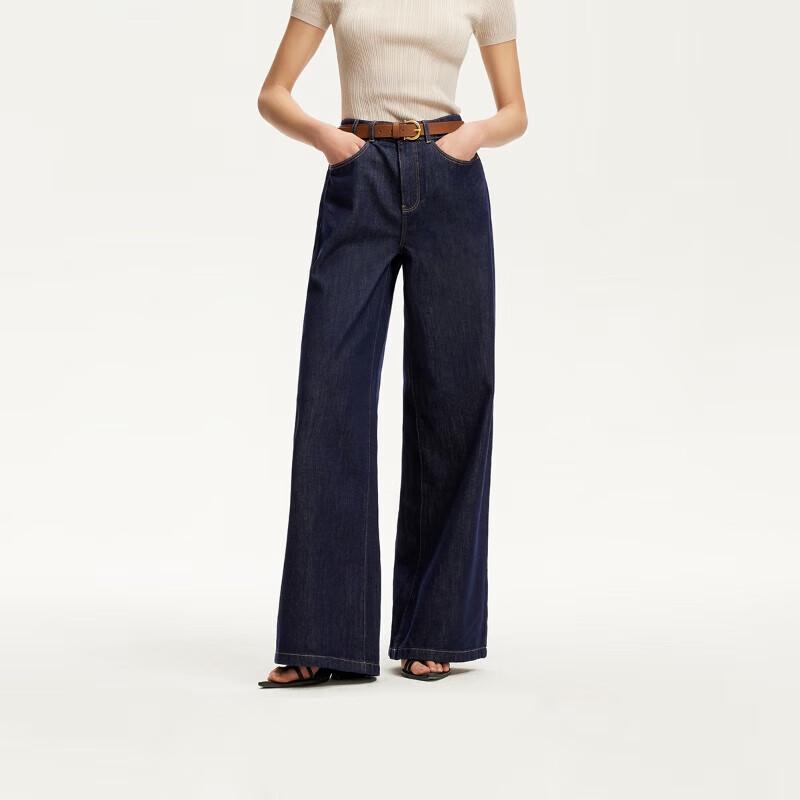 VEROMODA Women's High-Waisted Loose Wide-Leg Lyocell Denim Jeans