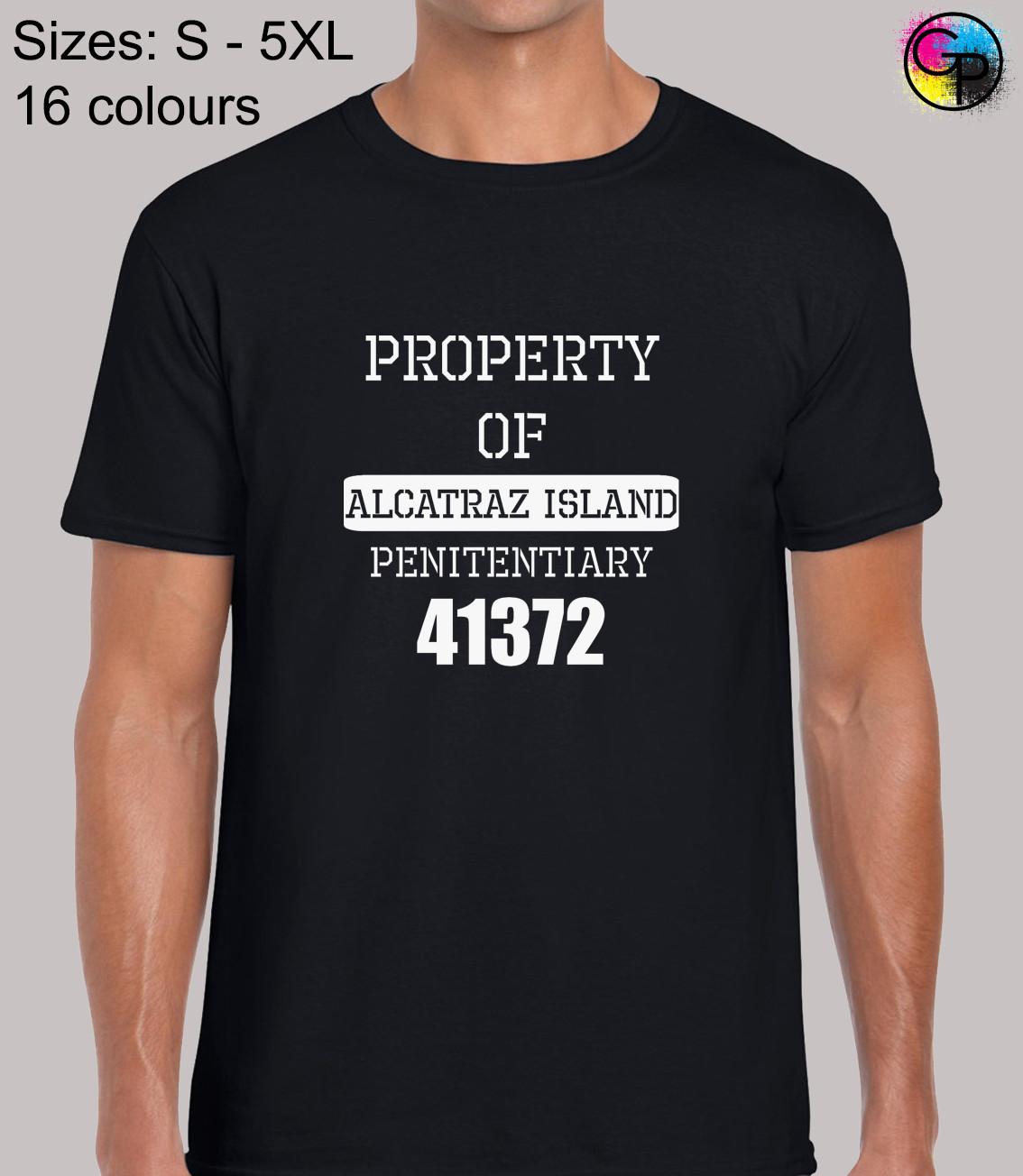 Property Of Alcatraz Cool Prison Jail Regular Fit T-Shirt Mens Womens Tees Top Top TShirt Tee for Men L