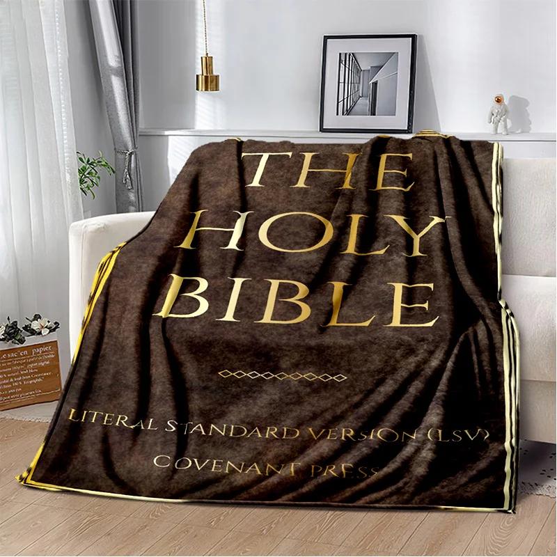 Holy Bible Cross Jesus Pray Soft Plush Blanket,Flannel Blanket Throw Blanket for Living Room Bedroom Bed Sofa Picnic Cover Kids