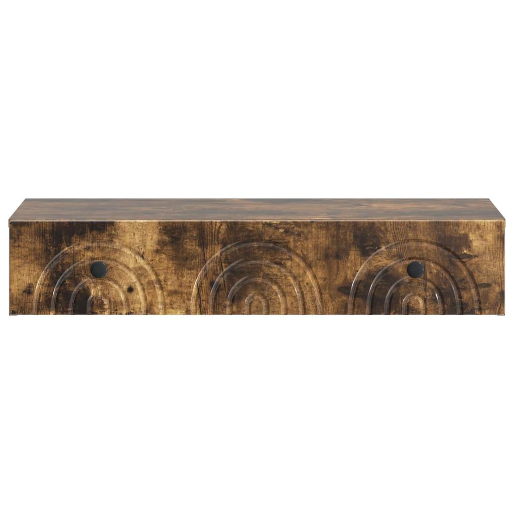 Wall Mounted Side Table Smoked Oak Wood Based Material