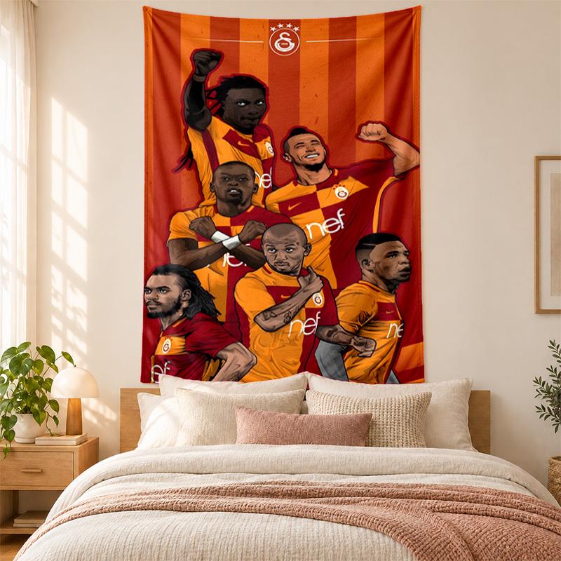 Arazzo Galatasaray di alta qualità per decorare soggiorno, camera da letto, pareti della stanza dello studente, ideale come decorazione murale per camera da letto o regalo di festa