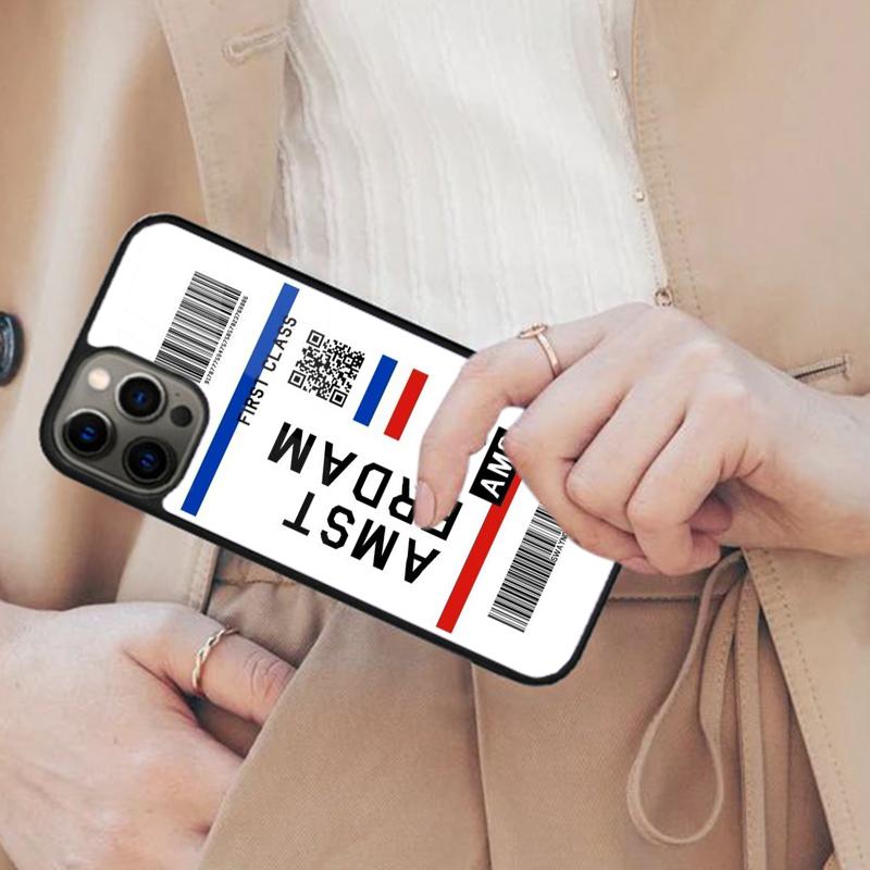 Boarding Fly Ticket Magnetic Phone Case For APPLE iPhone 17 Air 16 14 13 12 Pro Max 15 Plus Wireless Charge With MagSafe Cover